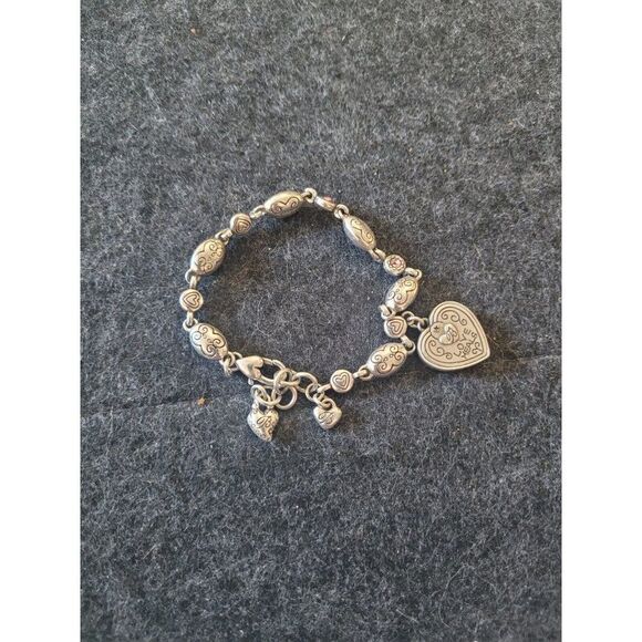 BRIGHTON's Think Pink Too! Heart Pearls Pink Crystals BRACELET - Picture 2 of 2